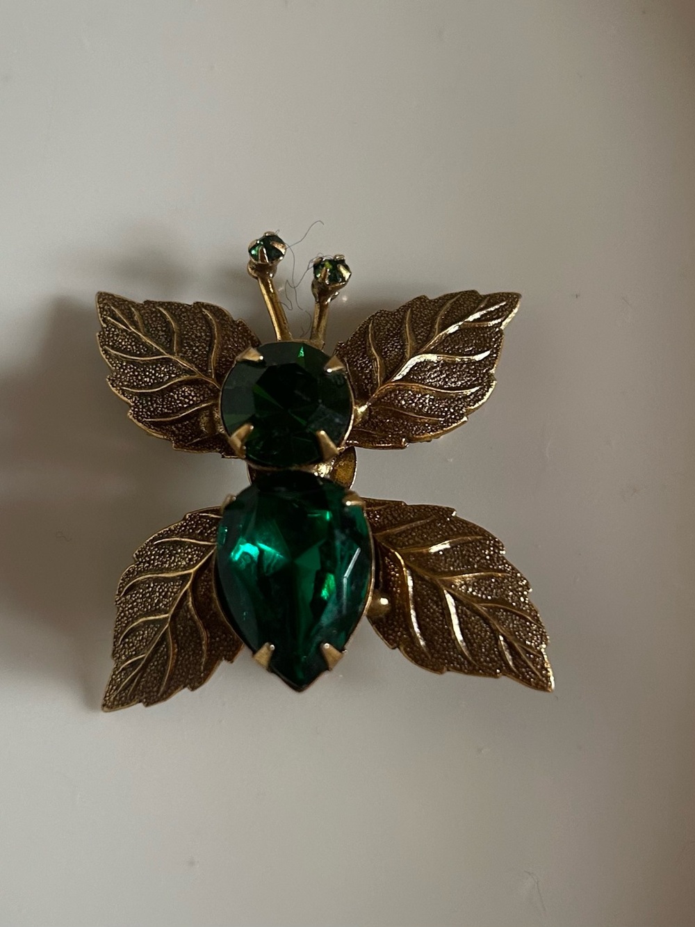 Vintage Original by Robert Green Crystal /Gold Tone Metal Butterfly Brooch